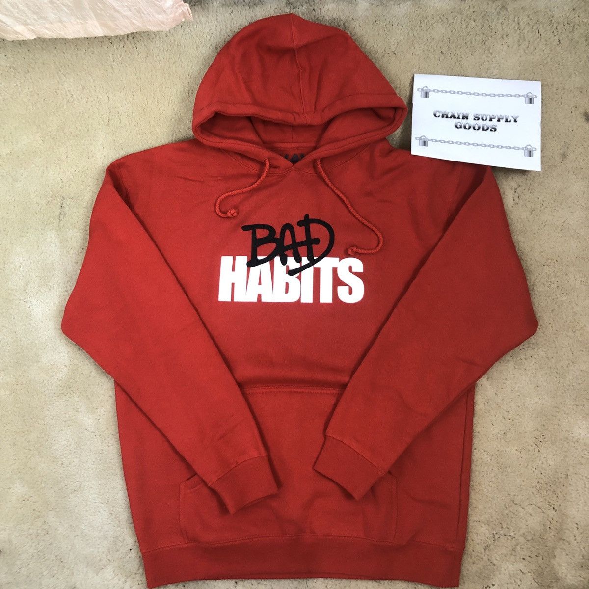 Vlone BAD Habits Red Drip Hoodie Size US S / EU 44-46 / 1 - 2 Preview