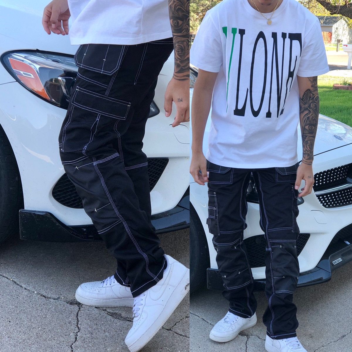 Streetwear Vintage Travis Scott VLONE Front Pocket Double Knee Cargo Pants Grailed