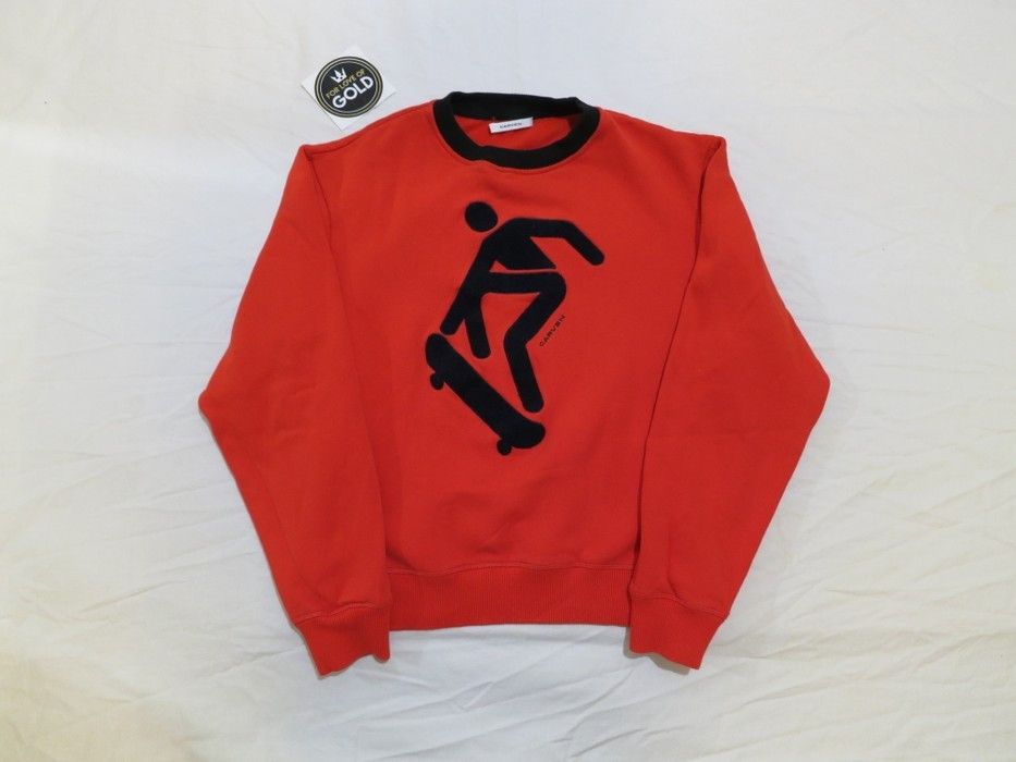 Carven × Designer Rare Carven skateboard crewneck sweater red / black Size US S / EU 44-46 / 1 - 2 Thumbnail