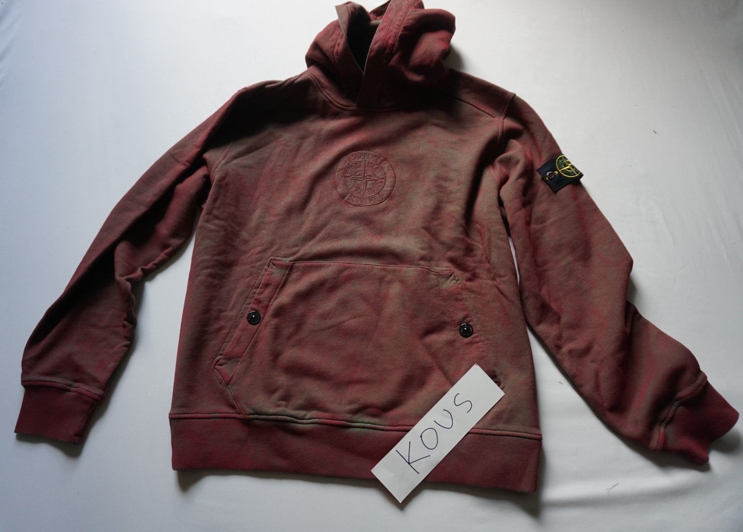 Supreme stone island hoodie red store
