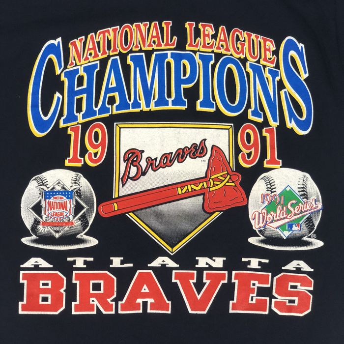 Atlanta Braves: 1991 National League Champions Tee (S/M) – National Vintage  League Ltd.