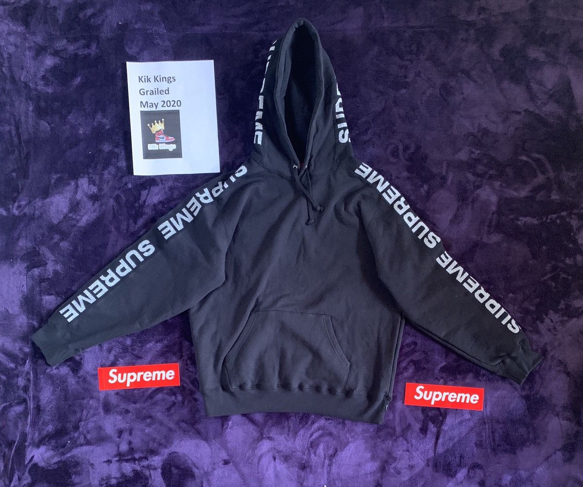 Supreme metallic rib hooded sweatshirt black sale