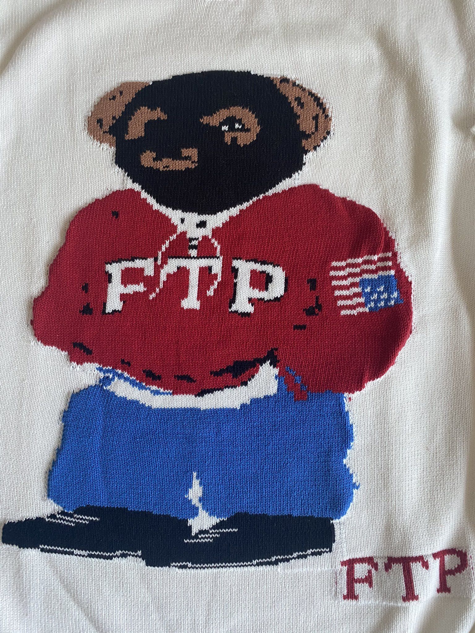 Fuck The Population FTP Fuck The Population Bear Knit Sweater White Medium Size US M / EU 48-50 / 2 - 1 Thumbnail