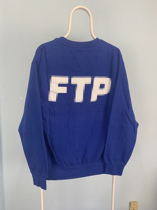 Fuck The Population FTP Pixel Logo Crewneck Sweatshirt Royal Blue