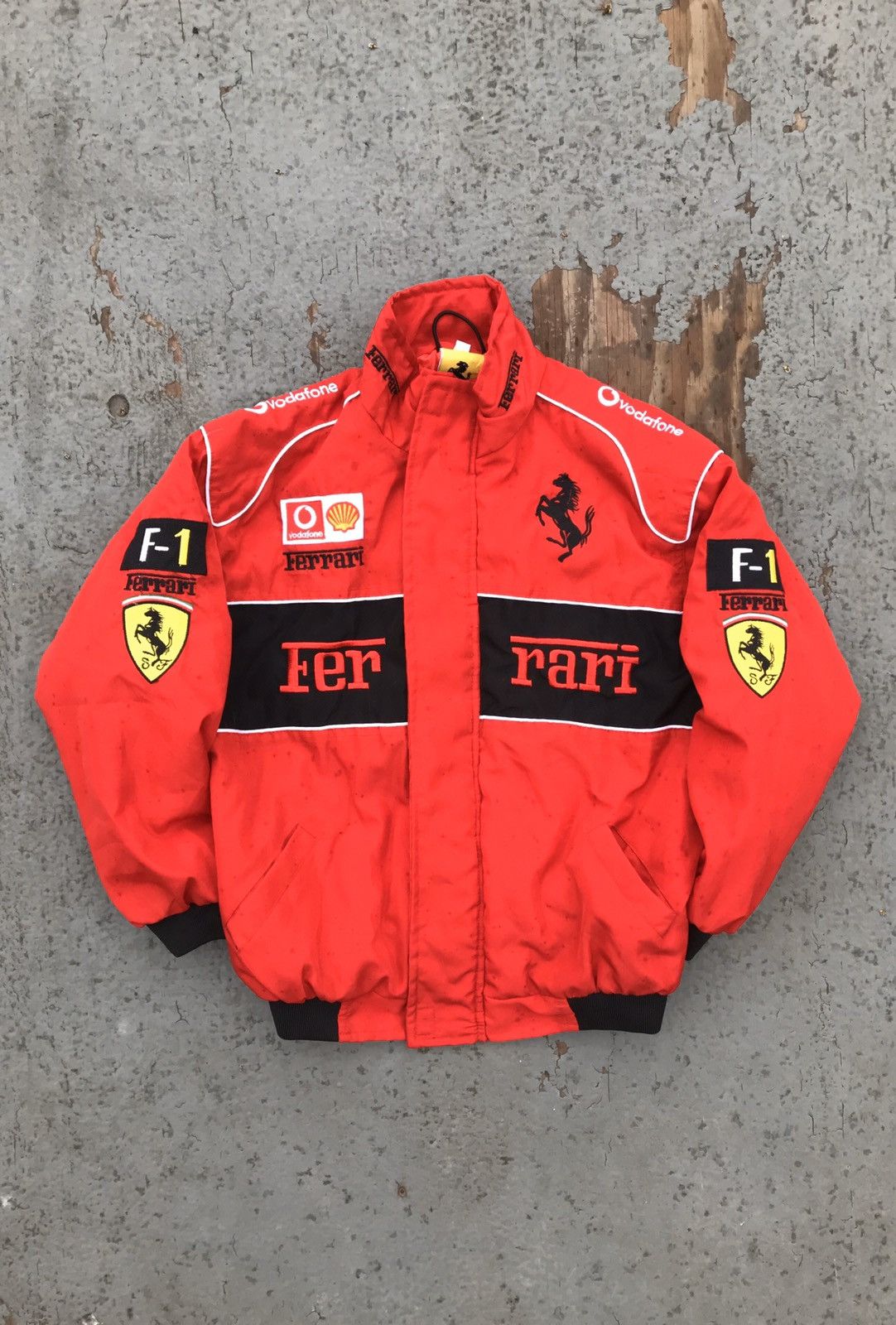 Vintage Vintage Ferrari Bomber Jacket F1 Red Marlboro 90s Red Small ...