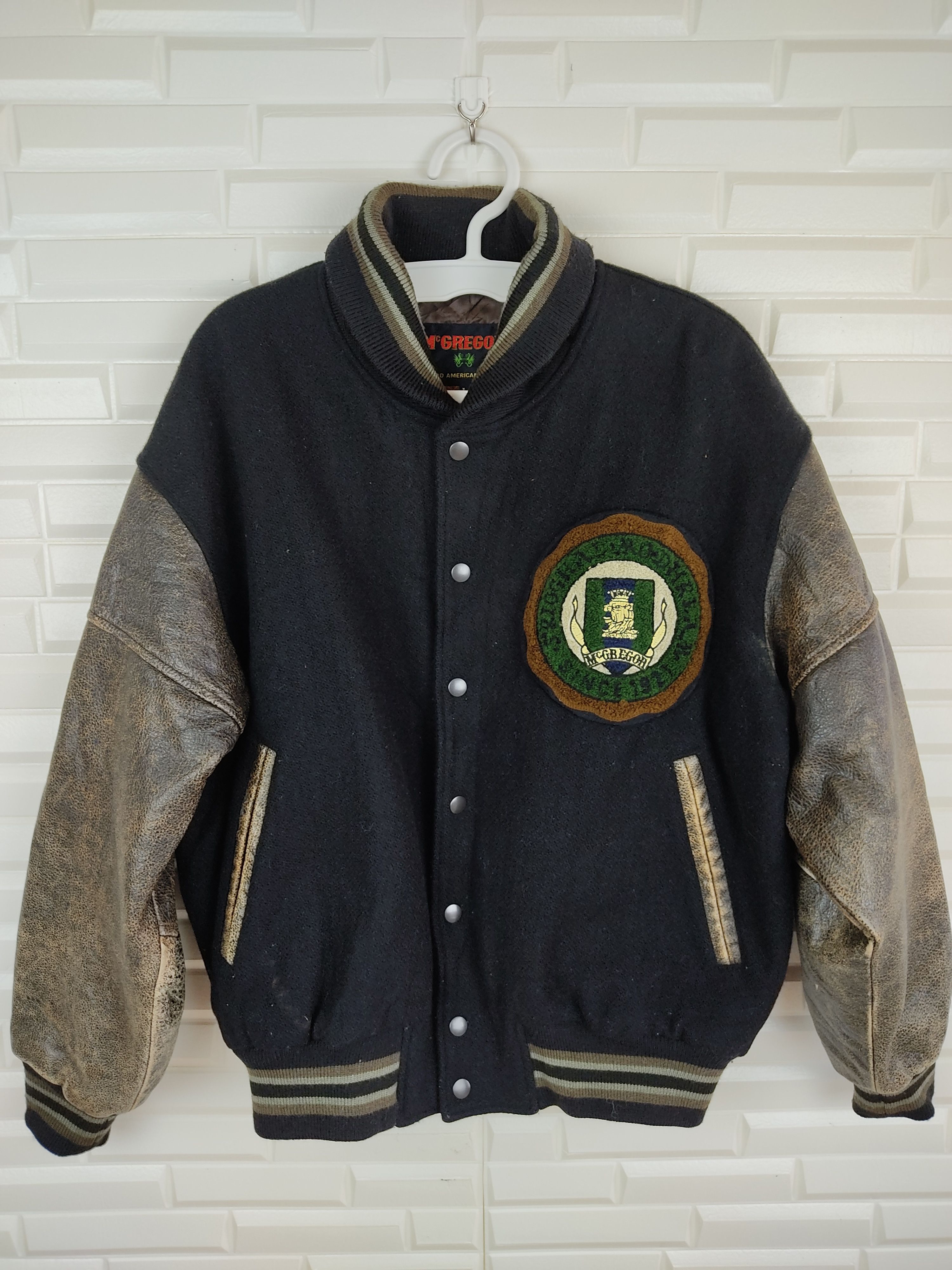 70s McGregor Gray Wool Stadium Jacket