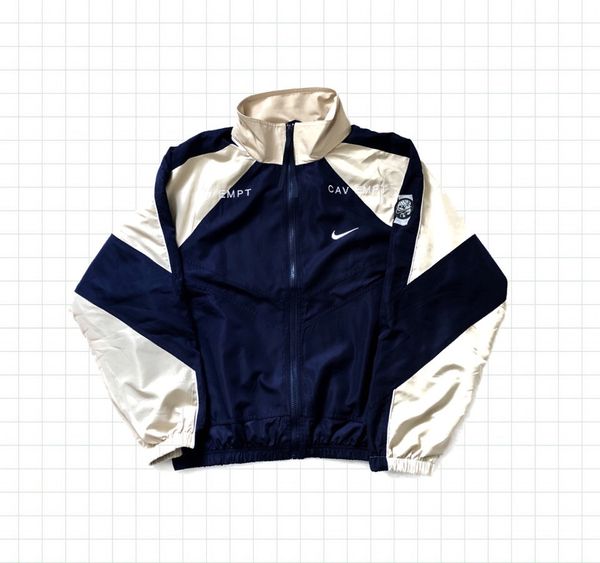 Nike Nike X Cav Empt Jacket In Beige Navy With Foldable Hood