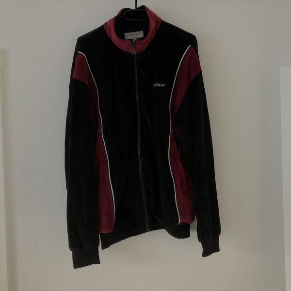 Yardsale Yardsale Black/Claret velour track-top - XL | Grailed