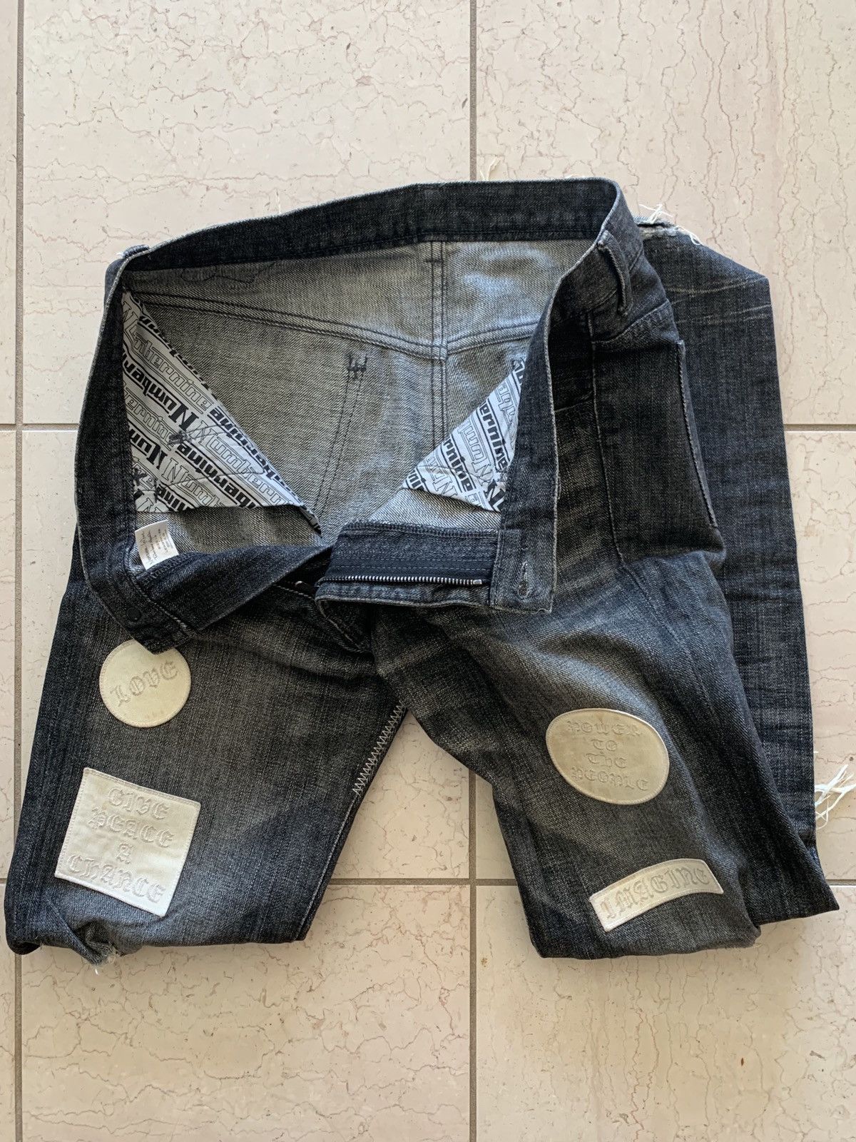 Number (N)ine AW04 “Give Peace a Chance” Patchwork Denim | Grailed