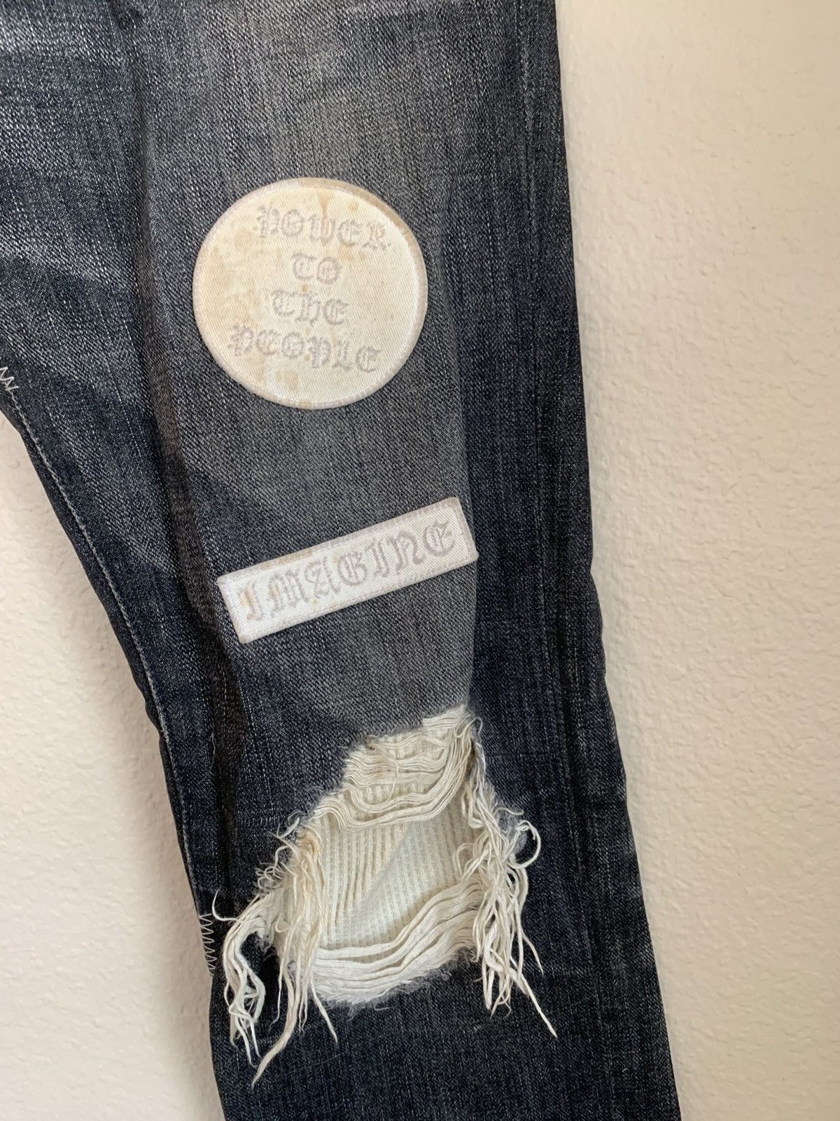 Number (N)ine AW04 “Give Peace a Chance” Patchwork Denim Size US 30 / EU 46 - 4 Thumbnail