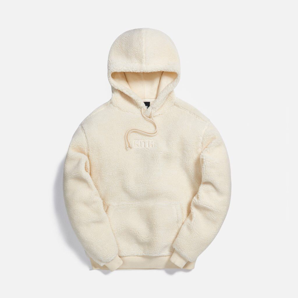 Kith NEW Kith Sherpa Hoodie Size Medium in Marshmallow Off white Grailed