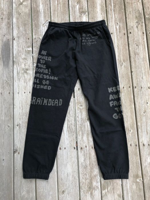 Tonal Type Print Sweatpants - Black – Brain Dead
