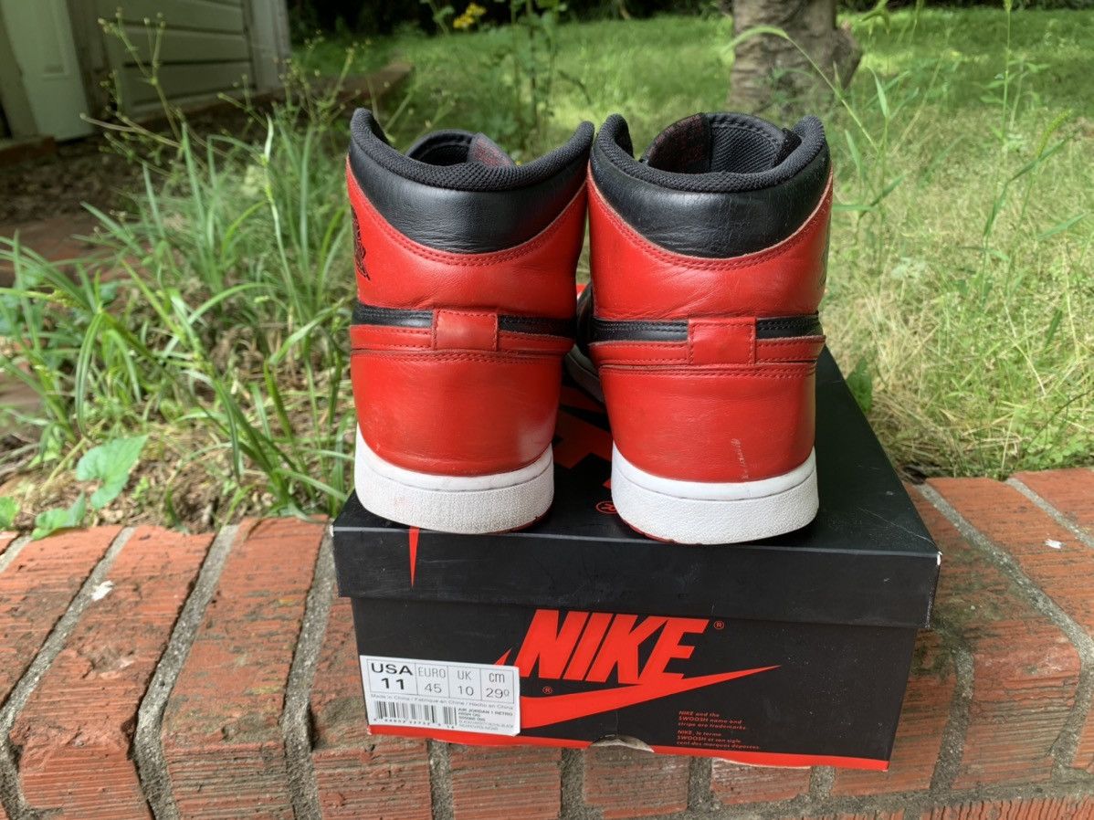Jordan Brand Air Jordan 1 Retro High OG 2013 Bred 2013 Size US 11 / EU 44 - 4 Thumbnail