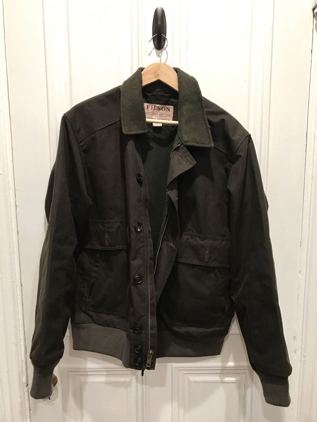 Filson Filson ranger oil cloth bomber jacket Grailed