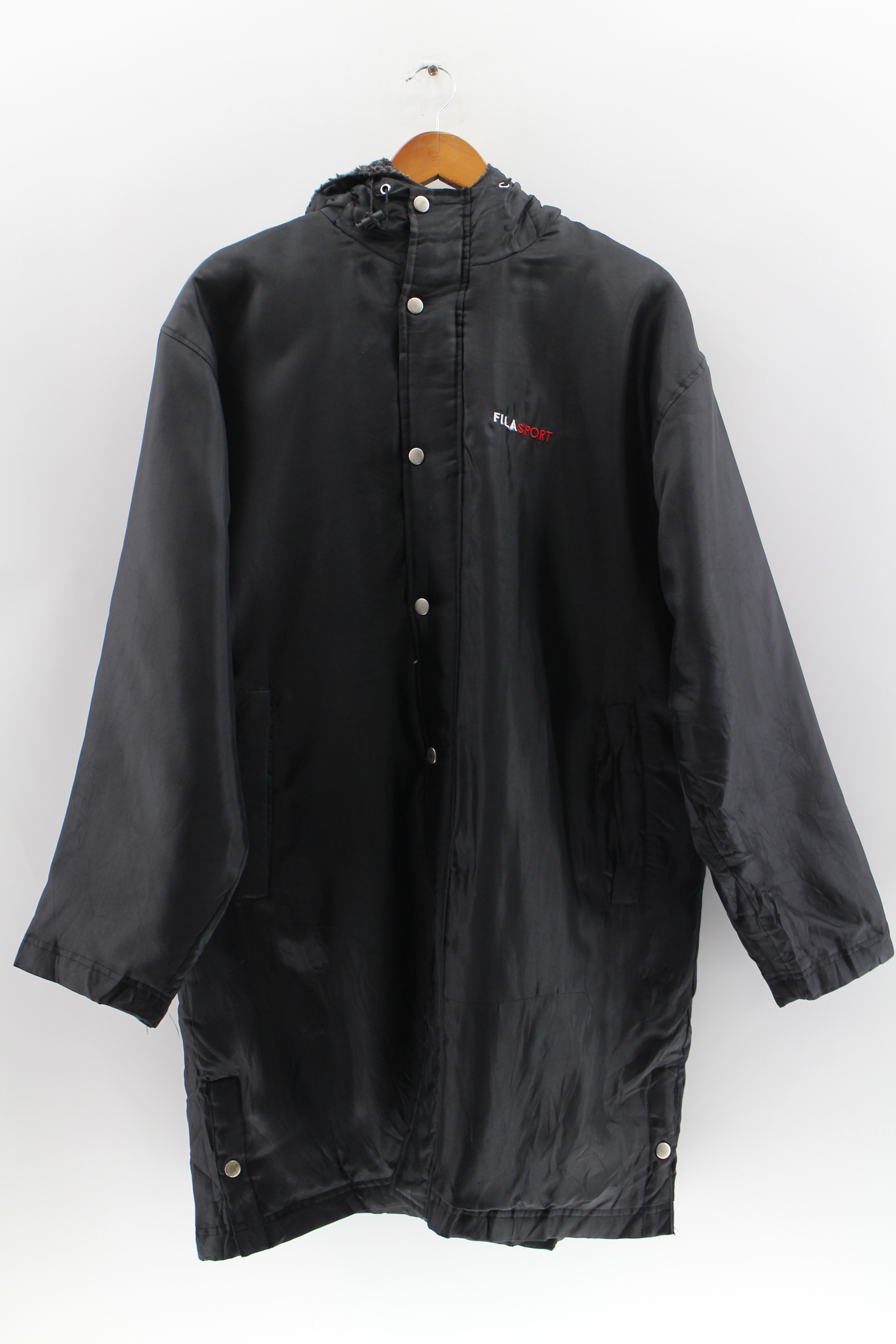 FILA Sport Parka Long Hoodie Jacket Vintage 90s Size XL
