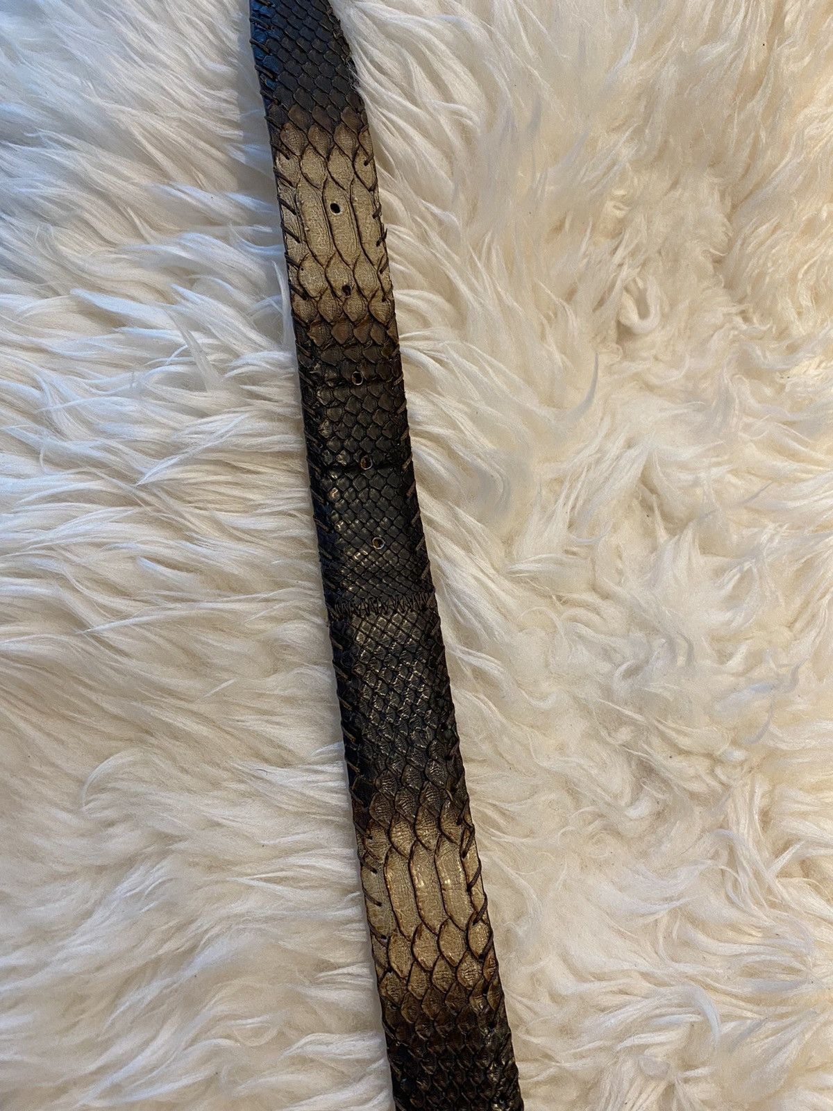 Leather Rare Genuine Python Leather Belt Hand Made In Florence Size 40 - 4 Thumbnail