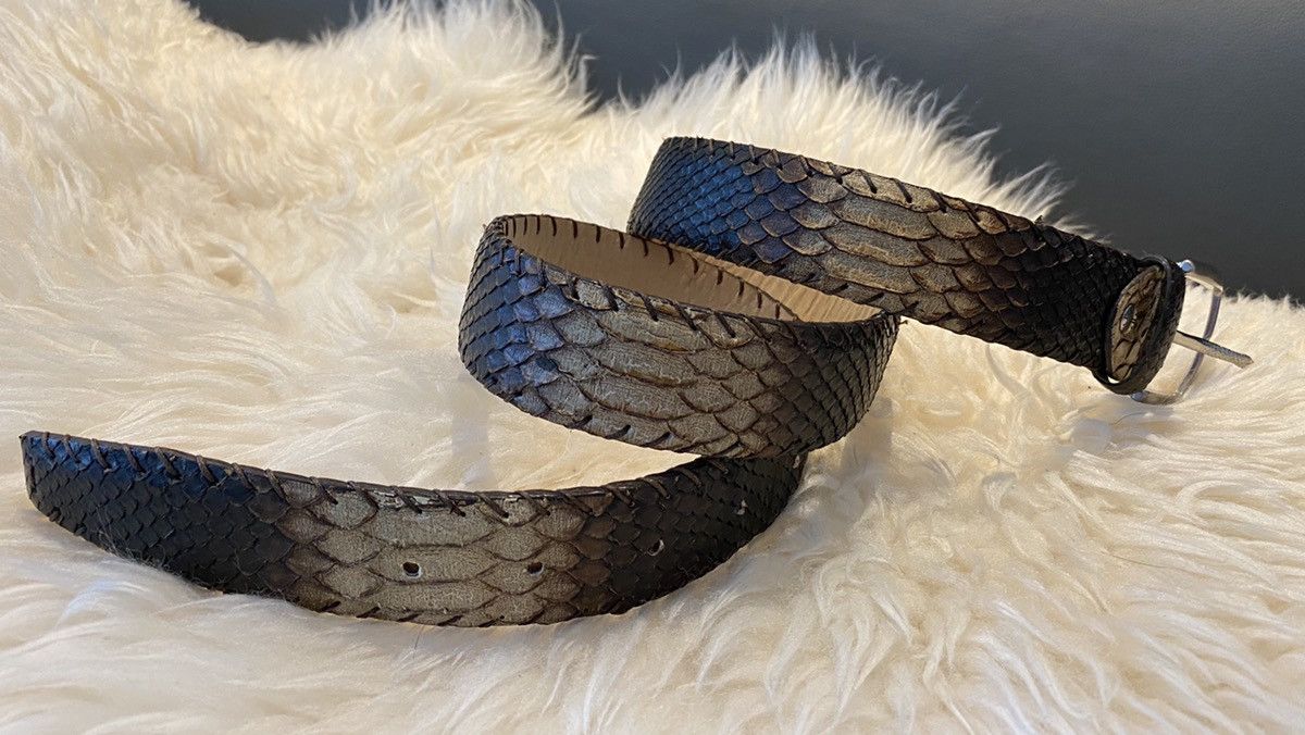 Leather Rare Genuine Python Leather Belt Hand Made In Florence Size 40 - 3 Thumbnail