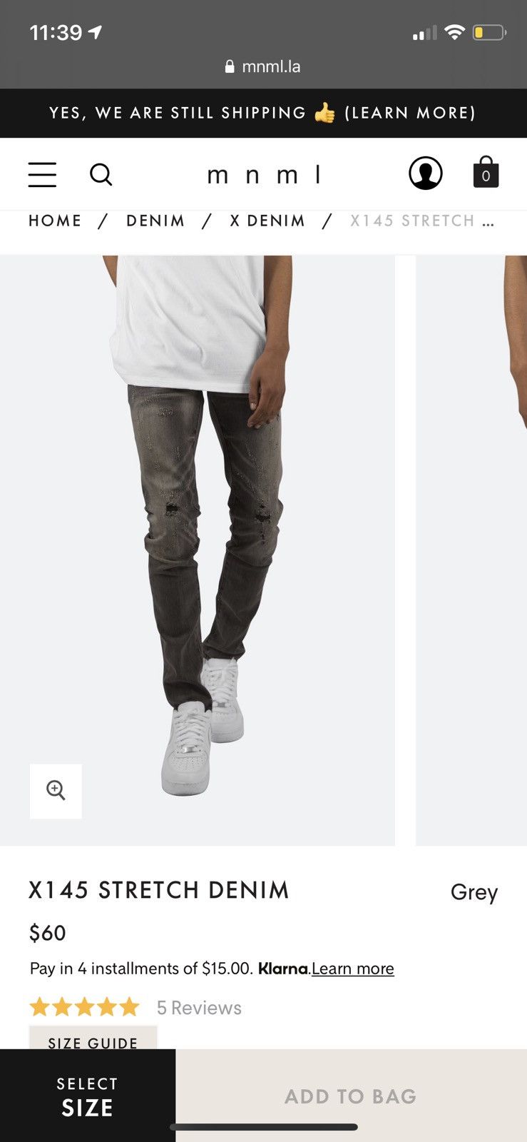 MNML X145 stretch denim Size US 34 / EU 50 - 1 Thumbnail