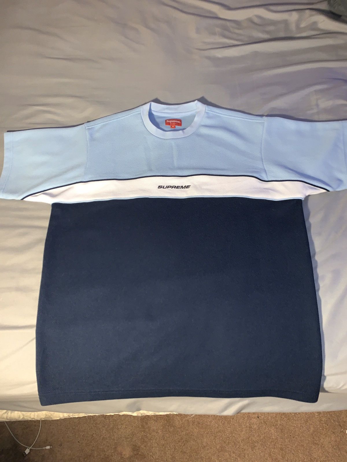 Supreme Supreme Piping Practice S/S Top Blue - SS19 | Grailed