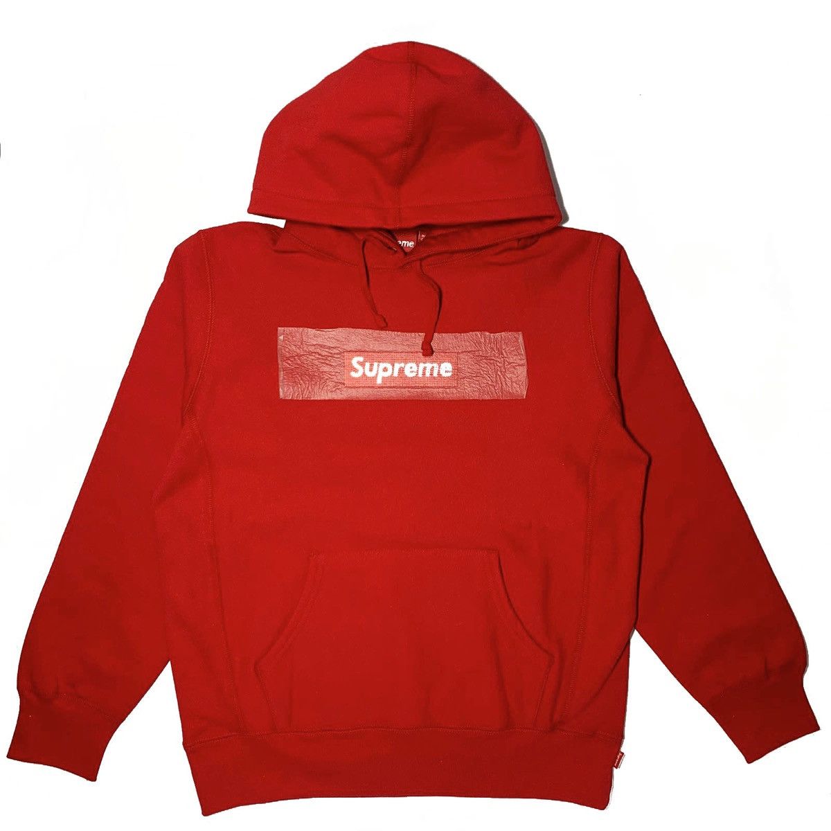 Supreme/Swarovski Box Logo Hooded Sweatshirt Red - Sweatshirts Hoodies 