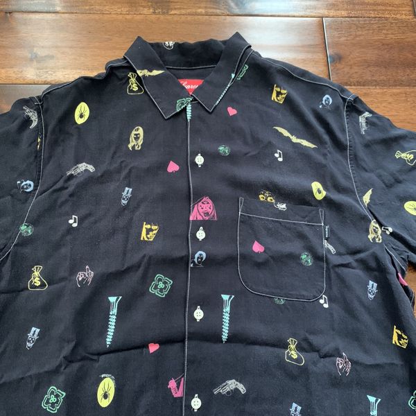 Supreme Supreme Deep Space Rayon S/S Shirt Black | Grailed