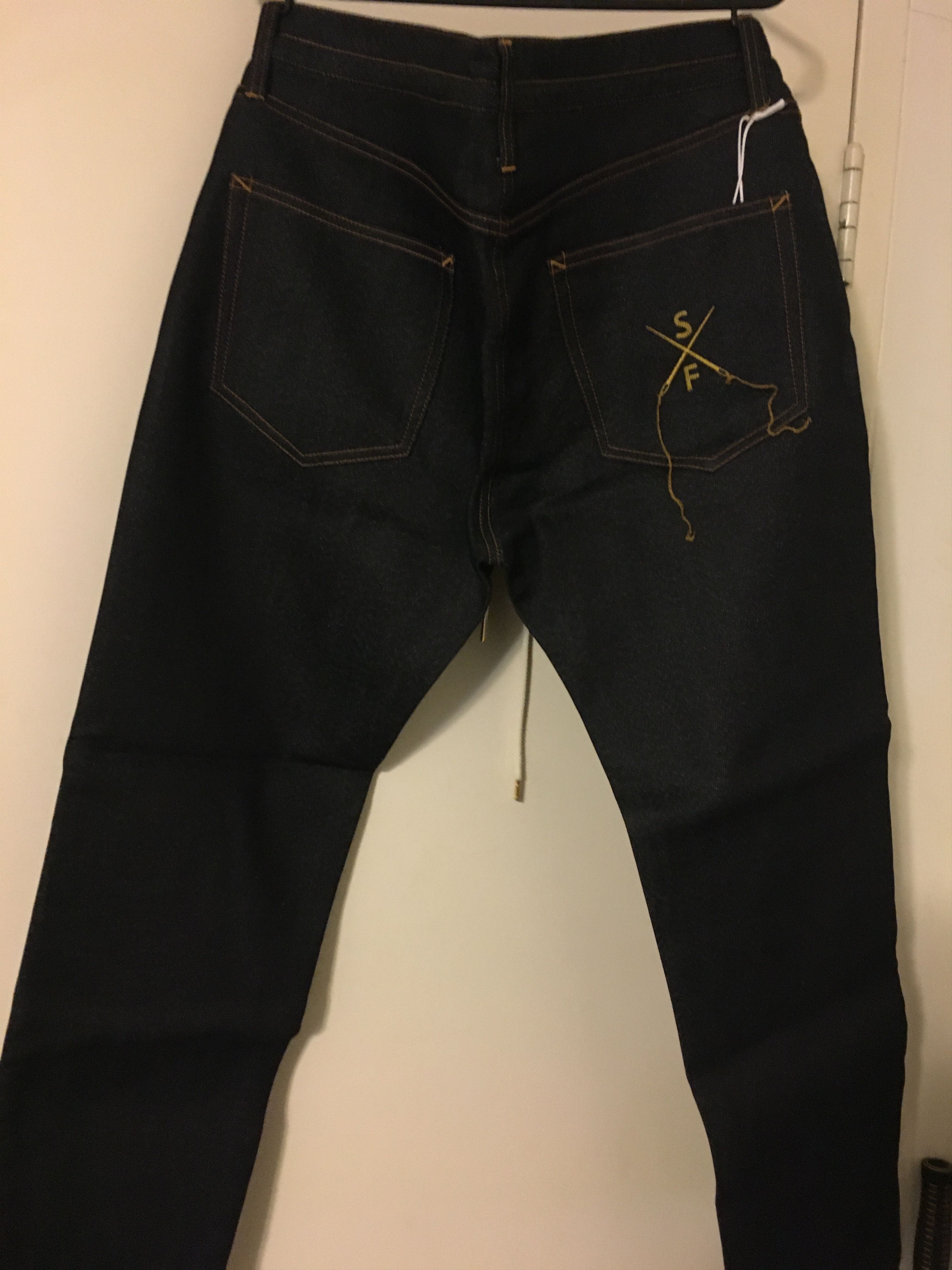 Sasquatchfabrix Indigo Knit Like Denim Tapered Slim Pants Size US 35 - 6 Thumbnail