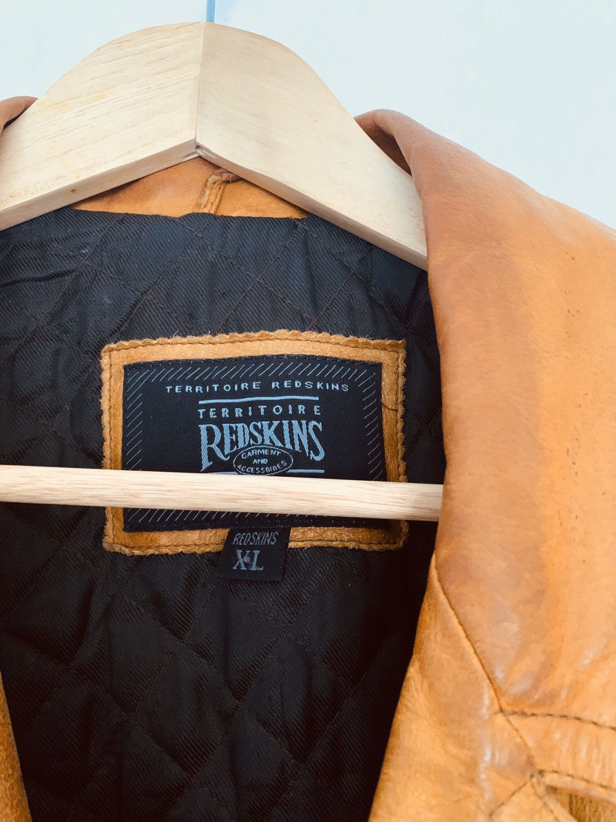 NFL Vintage yellow brown leather jacket Size US L / EU 52-54 / 3 - 4 Thumbnail
