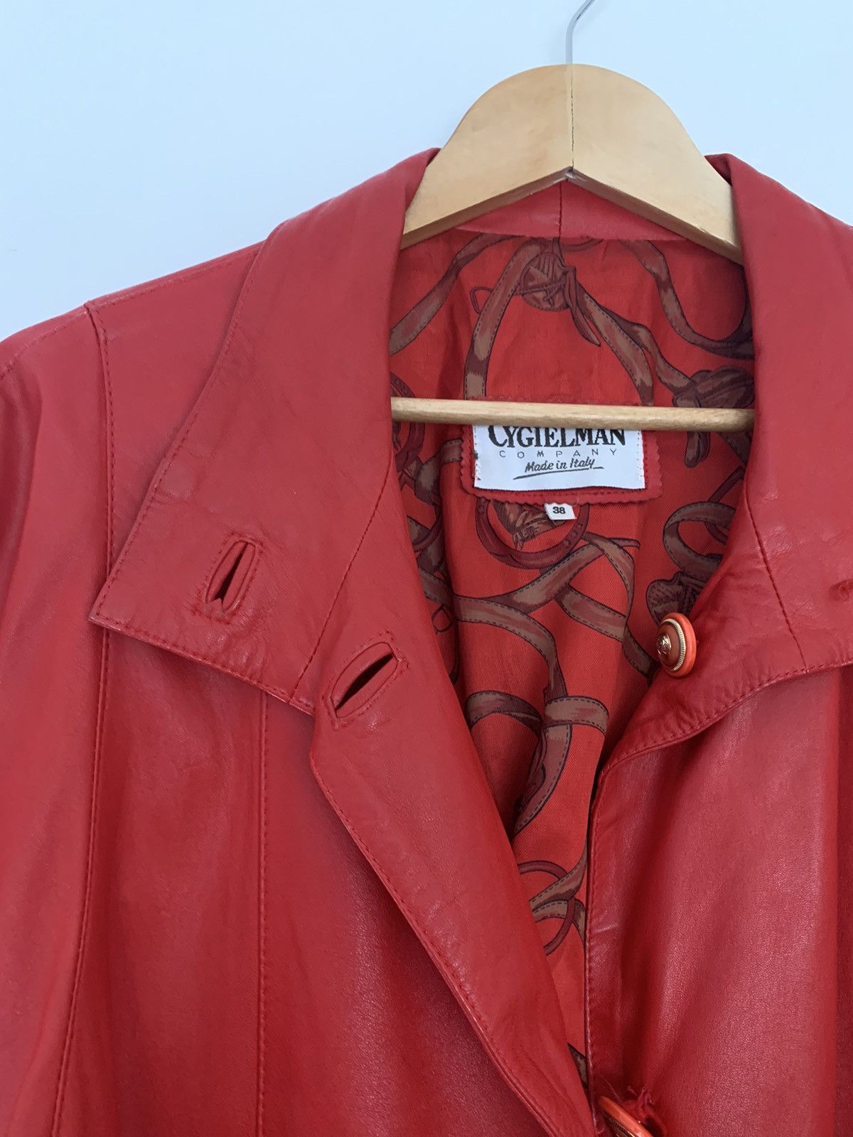 Vintage Cygielman beautiful red leather coat Size US M / EU 48-50 / 2 - 2 Thumbnail