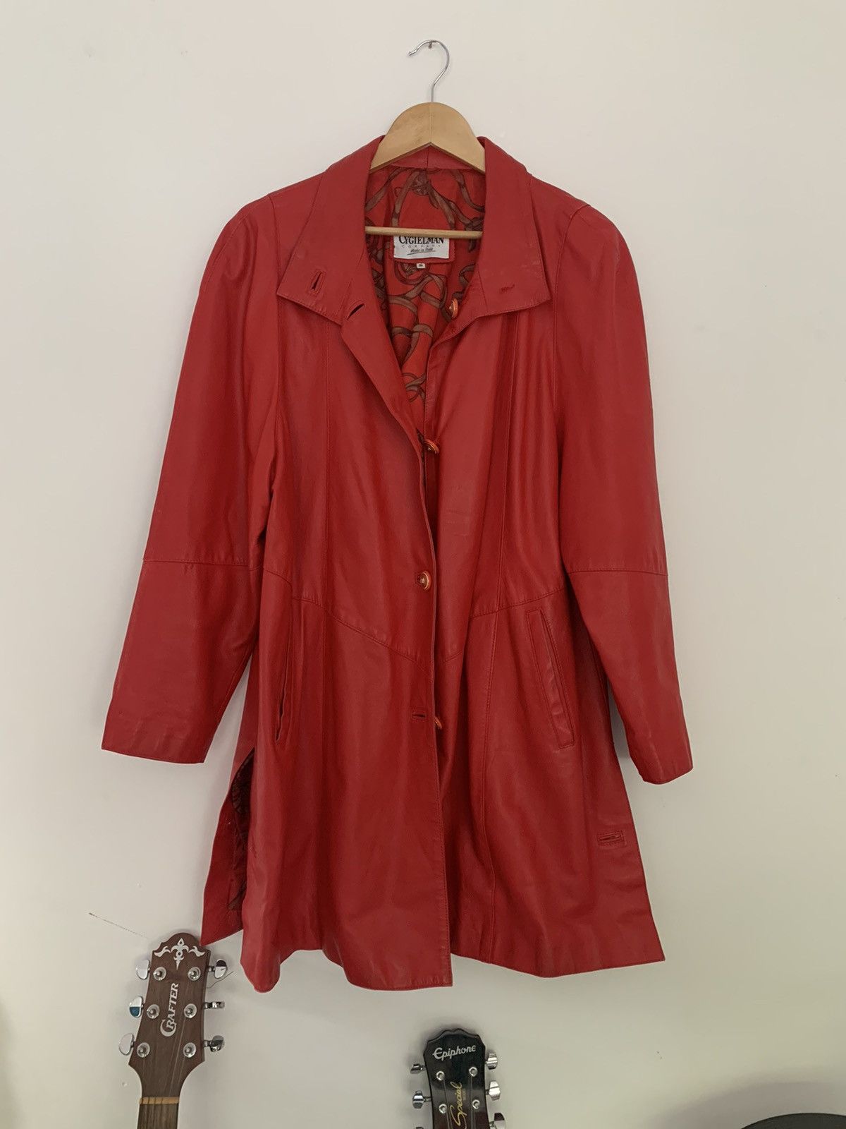 Vintage Cygielman beautiful red leather coat Size US M / EU 48-50 / 2 - 1 Thumbnail