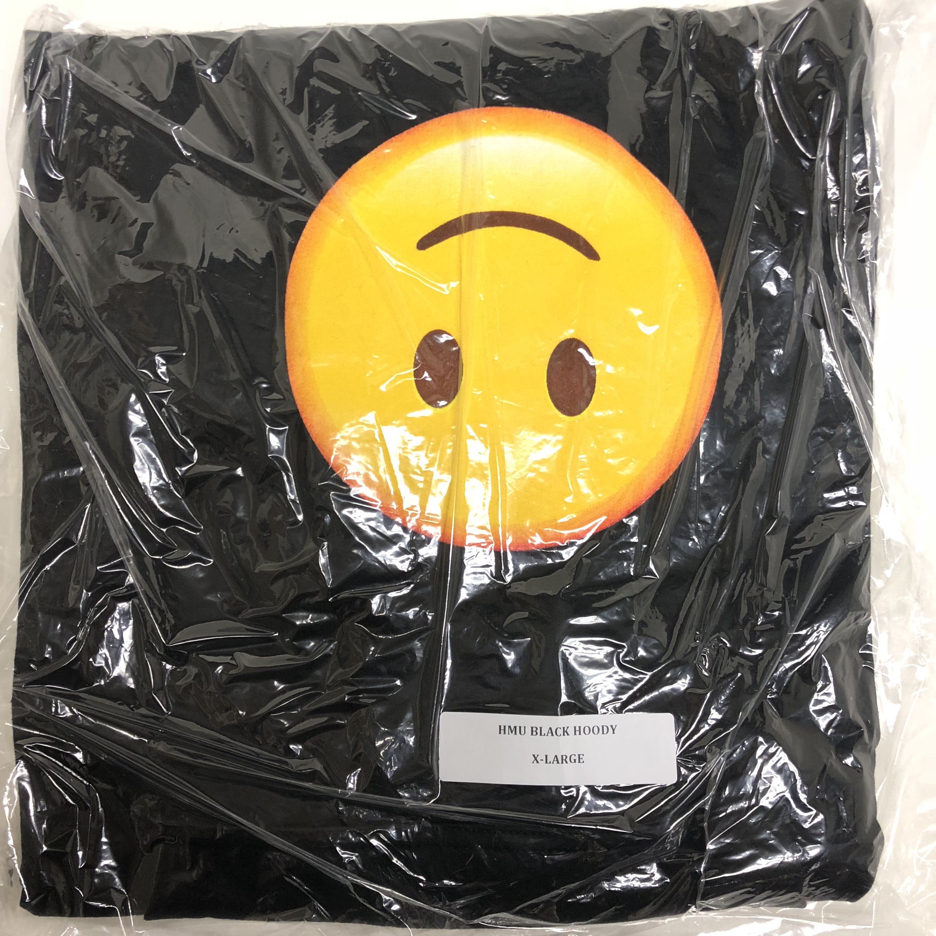 Anti Social Social Club DS ASSC Yellow Logo smile emoji HMU Black Hoodie in hand Grailed