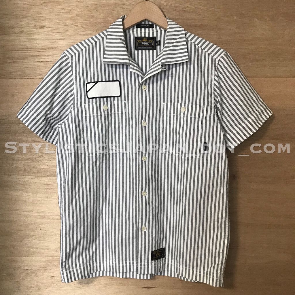 Wtaps WTAPS SODA STRIPED S/S SHIRT BLACK/WHITE S Size US S / EU 44-46 / 1 - 1 Thumbnail