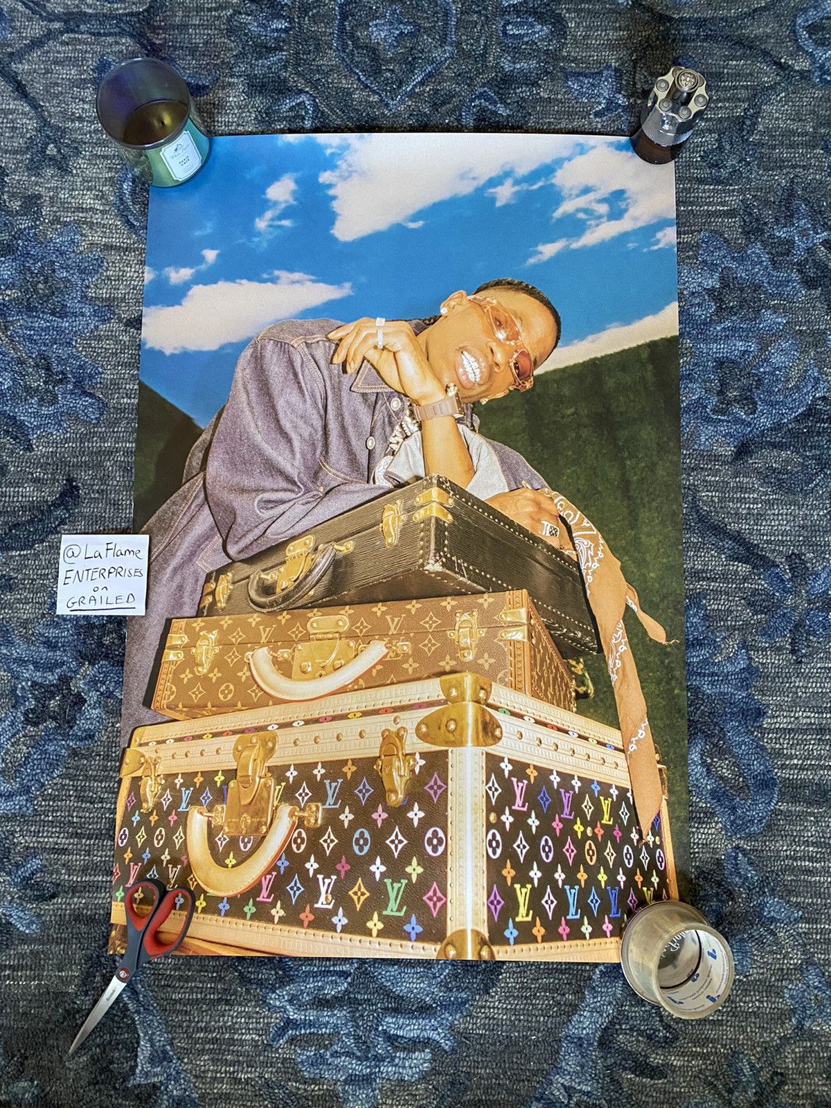 Travis Scott Travis Scott La Flame World Lithograph RaysCorruptedMind |  Grailed