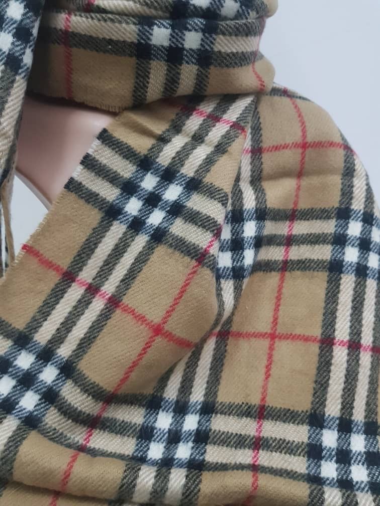 Vintage Burberry wool scarf scarves nova check