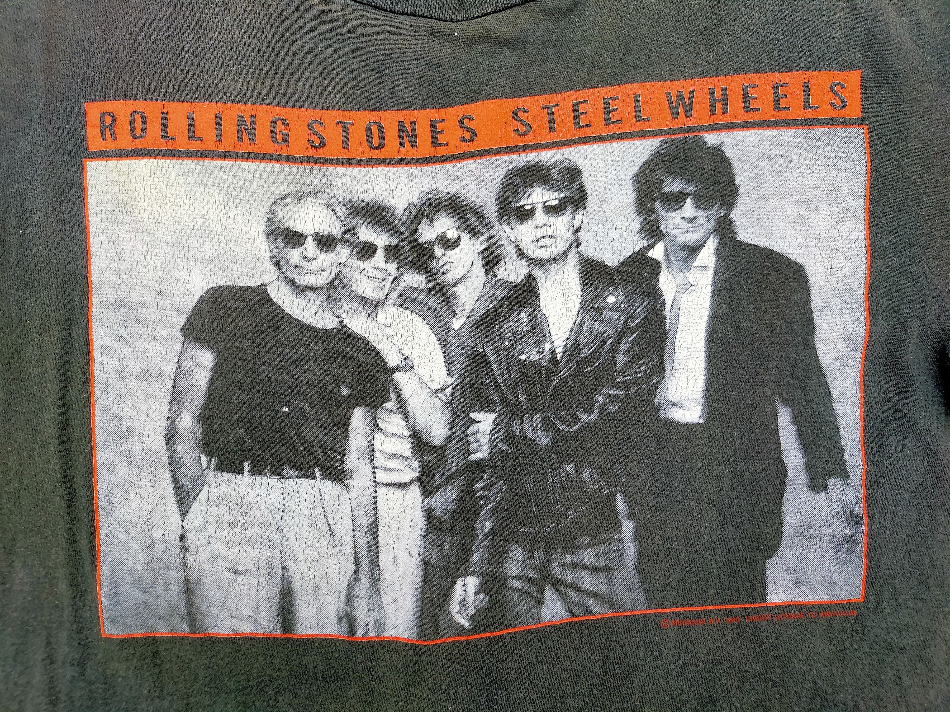 Vintage 80s The Rolling stones steel wheel tour band shirt