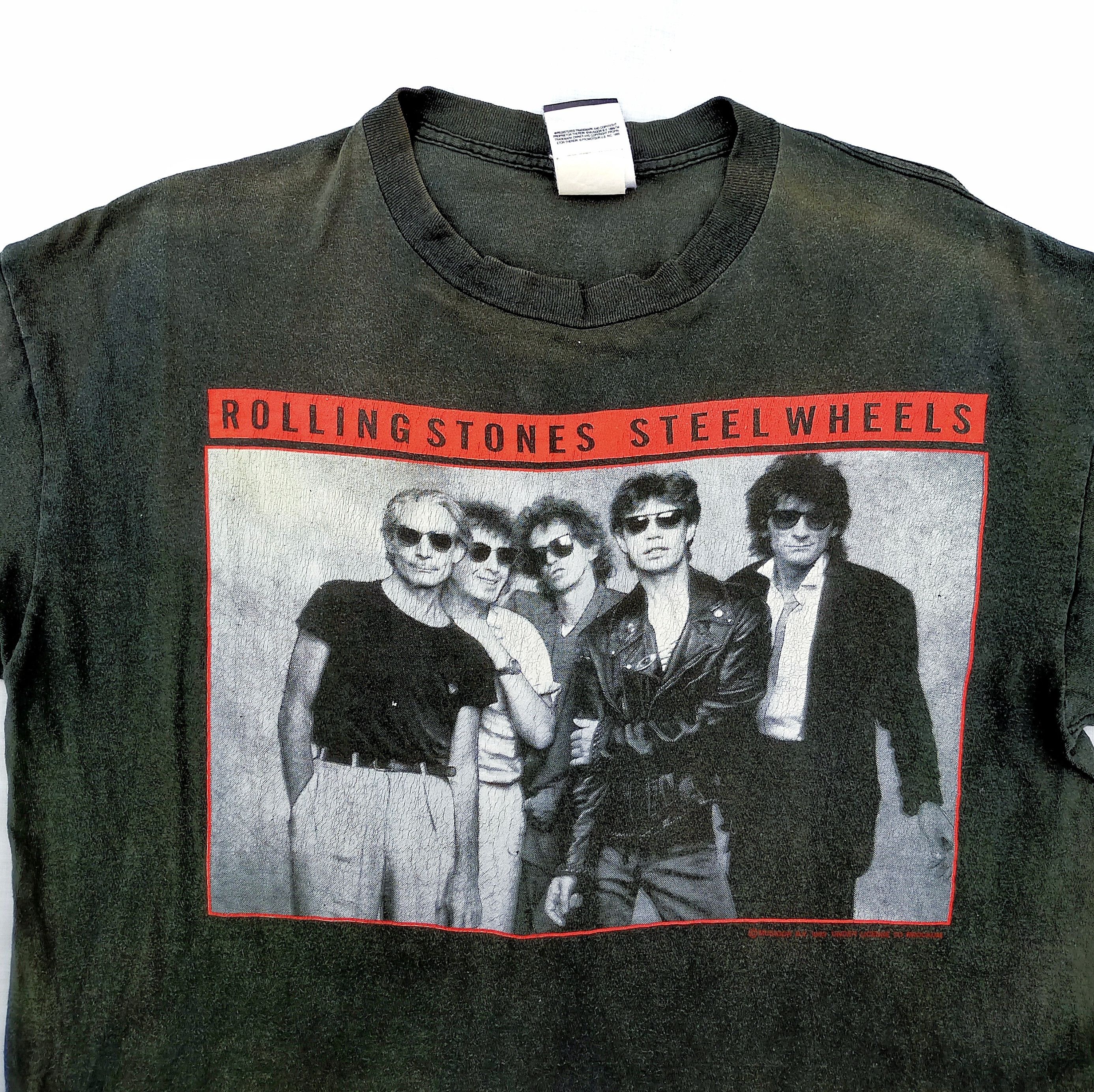 Vintage 80s The Rolling stones steel wheel tour band shirt