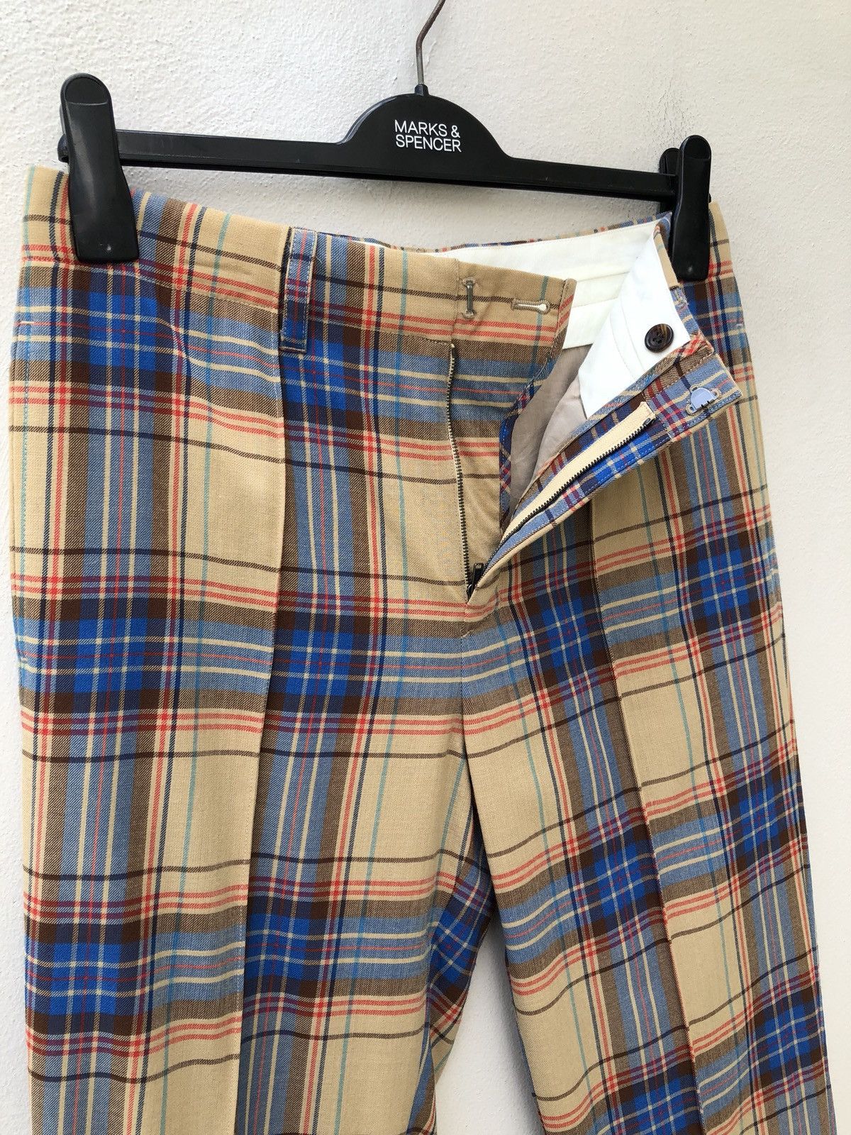Katharine Hamnett London KH Made in Japan Checkered Wool Blend Trouser Size US 30 / EU 46 - 3 Thumbnail