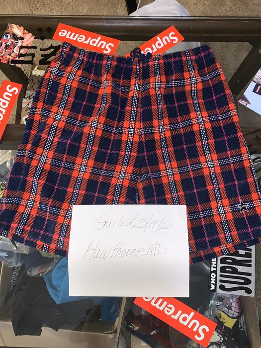 Supreme Plaid Velour Short | Grailed