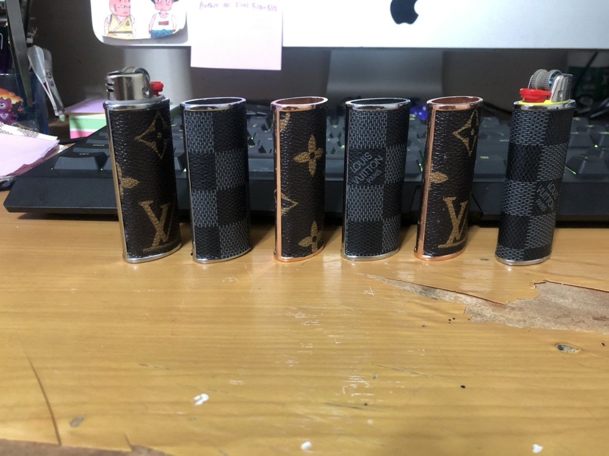 Louis Vuitton Louis Vuitton Bic Lighter Case Black Damier/Brown