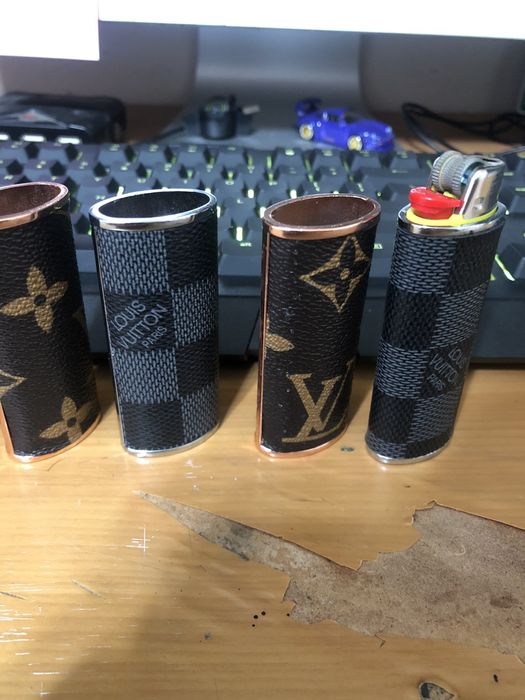 Louis Vuitton Louis Vuitton Bic Lighter Case Black Damier/Brown