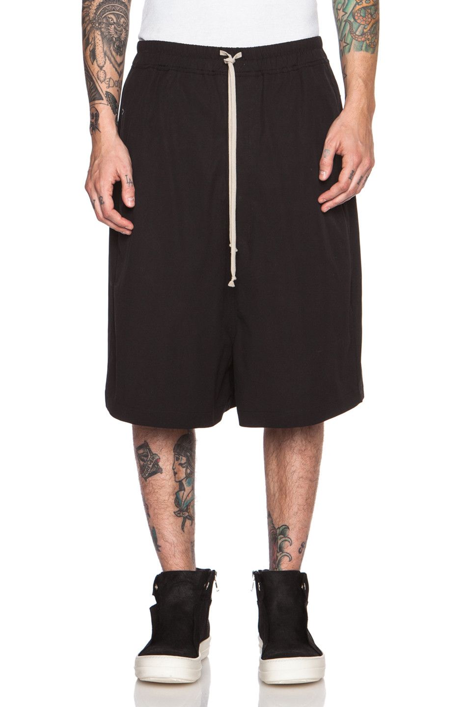 Rick Owens SS16 Cyclops Leather Mega Shorts Black 46 | Grailed
