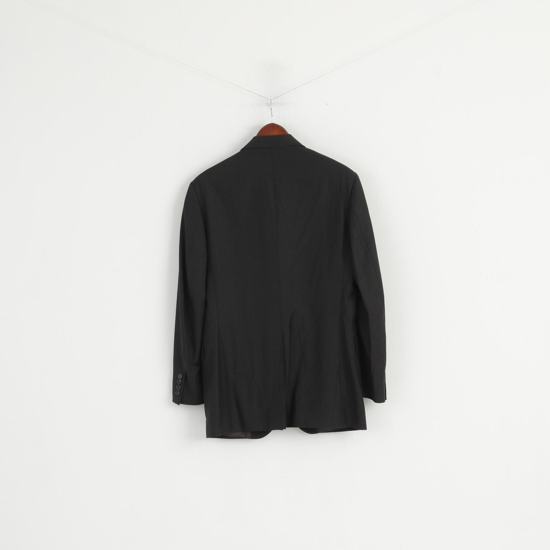 Paoloni PAOLONI Men 48 38 Blazer Black Wool Cerruti 110's 5386 Size 38R - 8 Thumbnail
