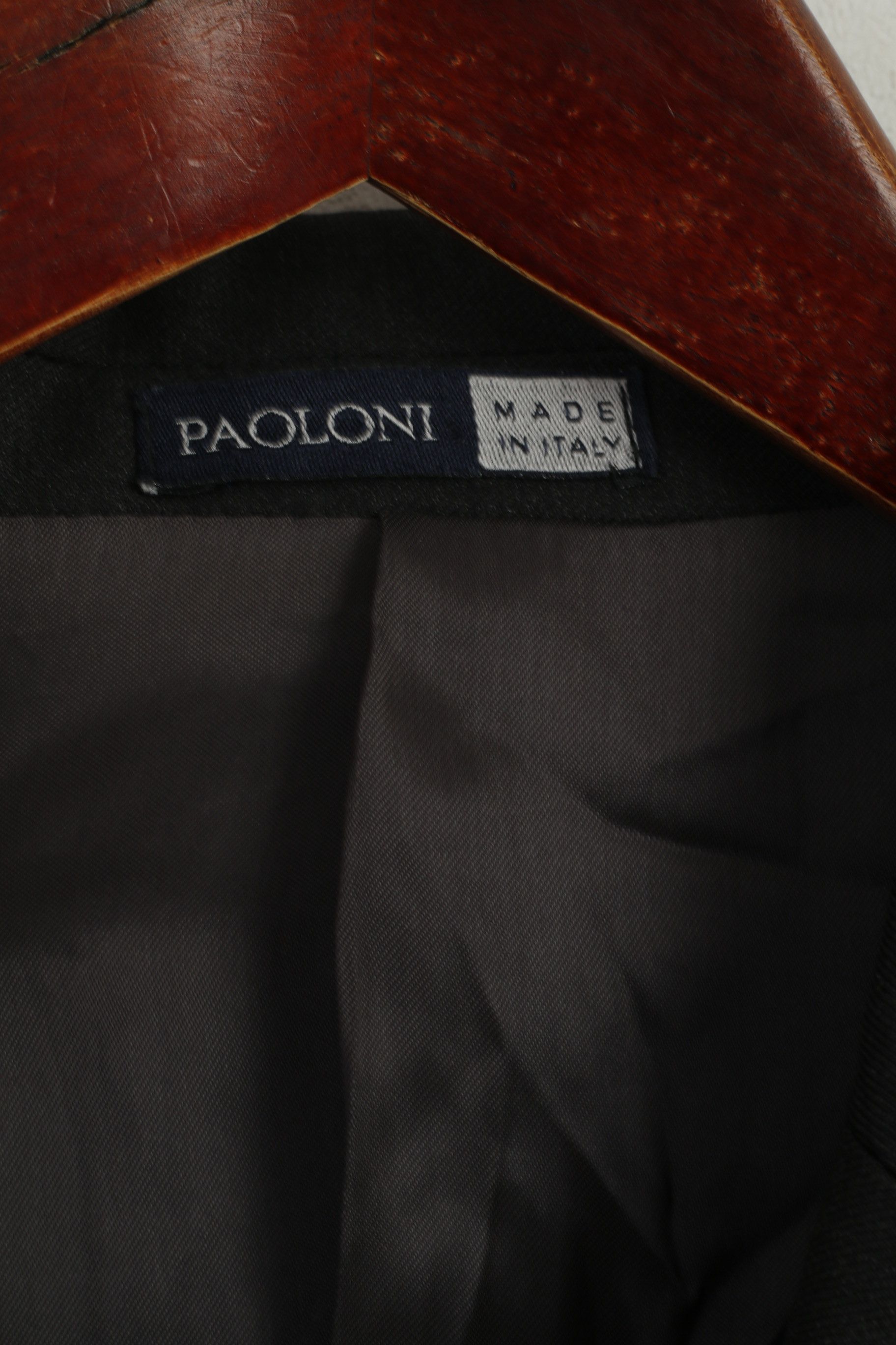 Paoloni PAOLONI Men 48 38 Blazer Black Wool Cerruti 110's 5386 Size 38R - 5 Thumbnail