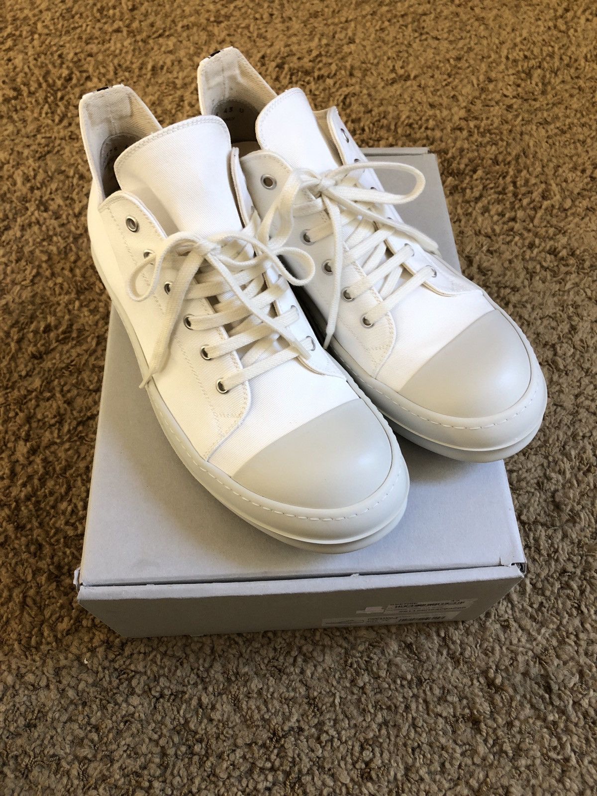 Rick Owens Drkshdw Rick Owens Chalk White Ramoes | Grailed