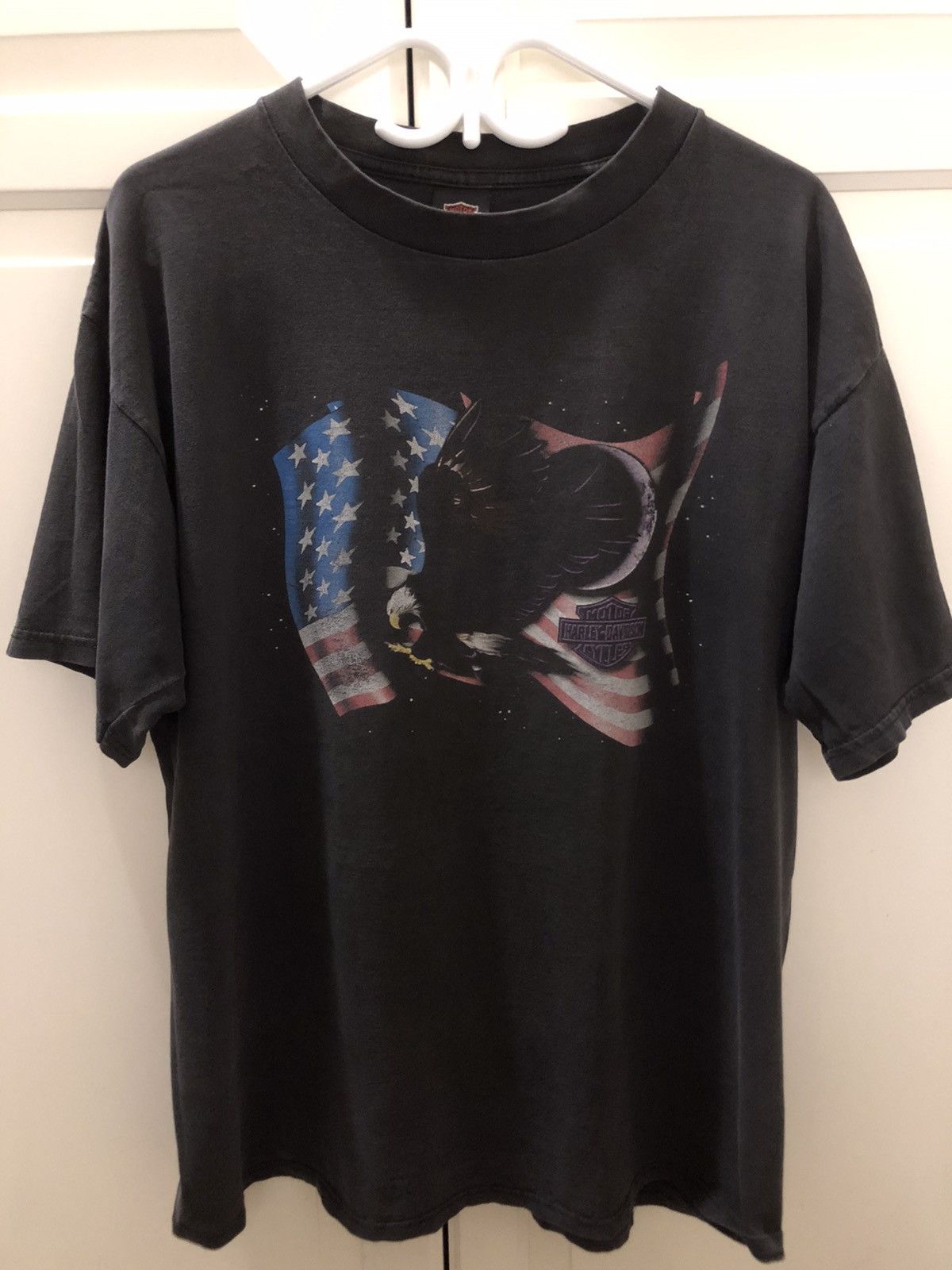 Vintage 90s Harley Davidson American Flag Eagle Tee