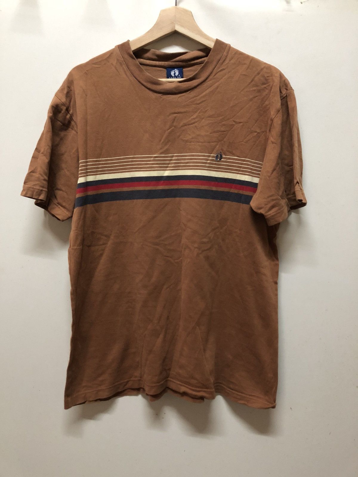 Vintage Hang Ten T shirt L Stripes Multicolor Beach Hippie