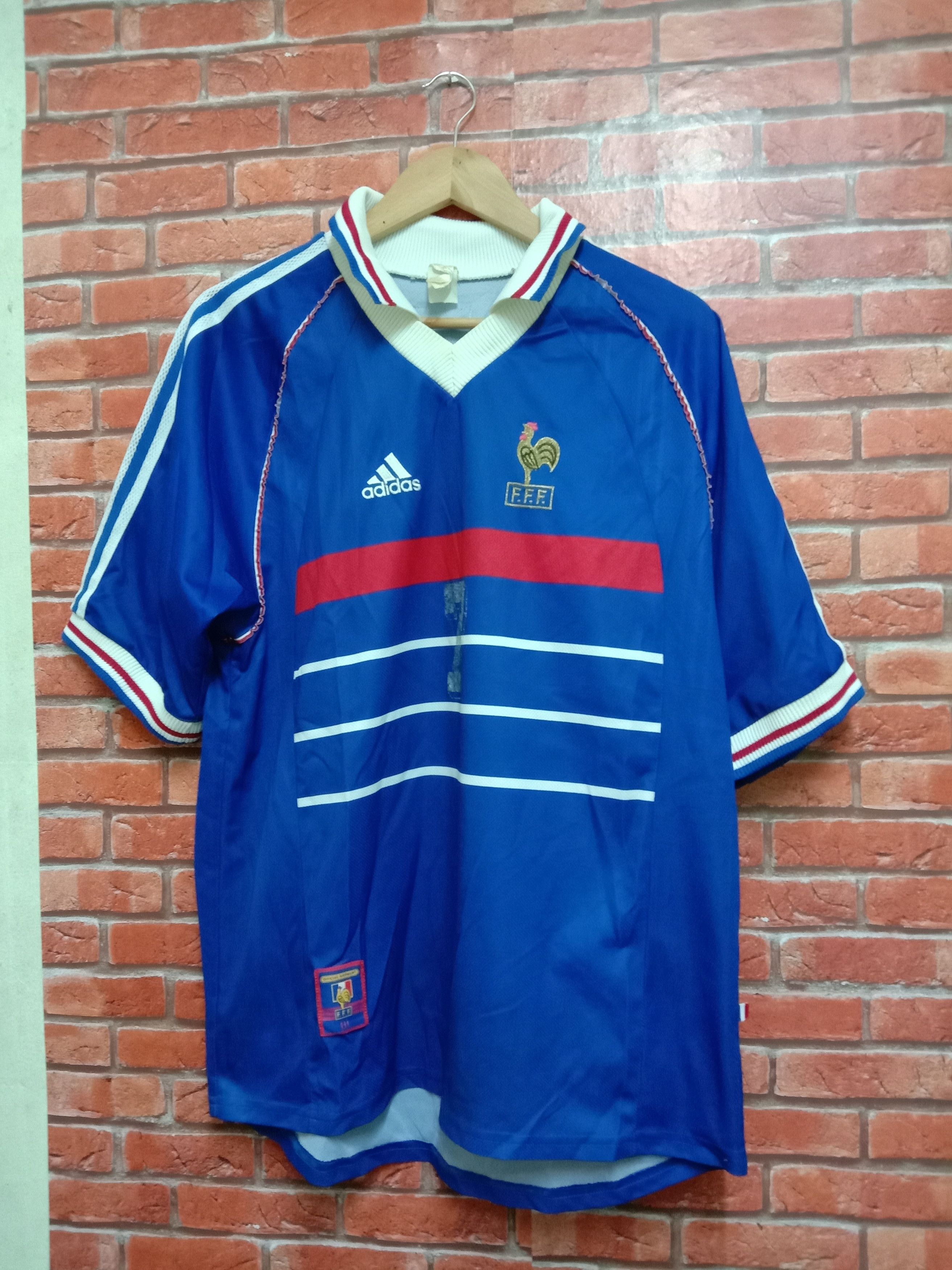 Adidas Fifa World Cup Vintage VINTAGE ADIDAS RARE FRANCE 98 FOOTBALL SOCCER JERSEY Grailed