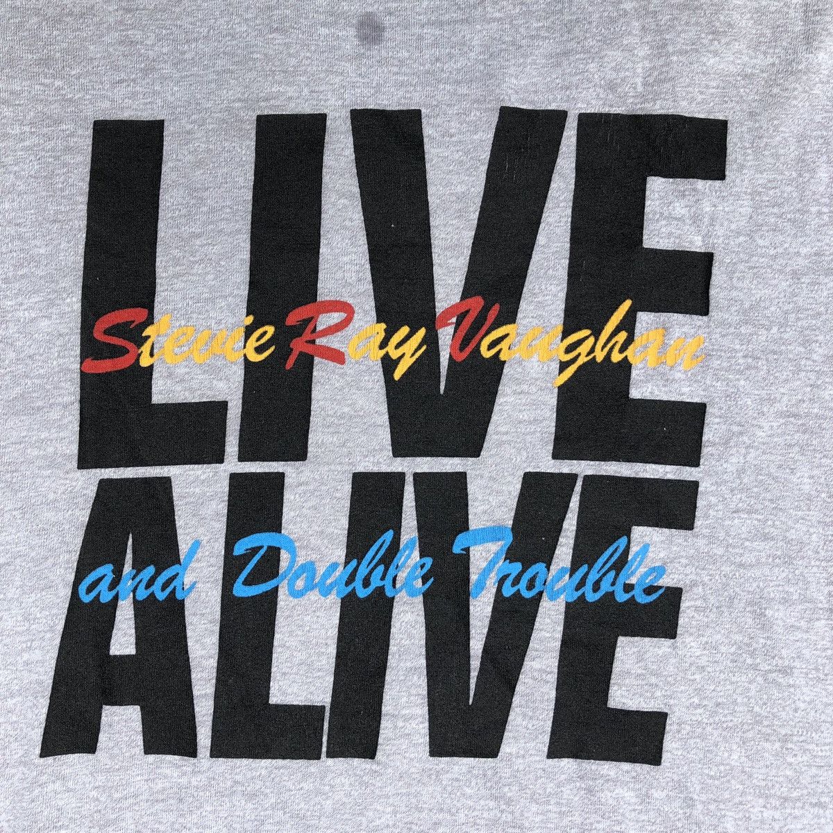 Vintage Vintage 80s Stevie Ray Vaughan Live Alive Promo tshirt Size US M / EU 48-50 / 2 - 4 Thumbnail