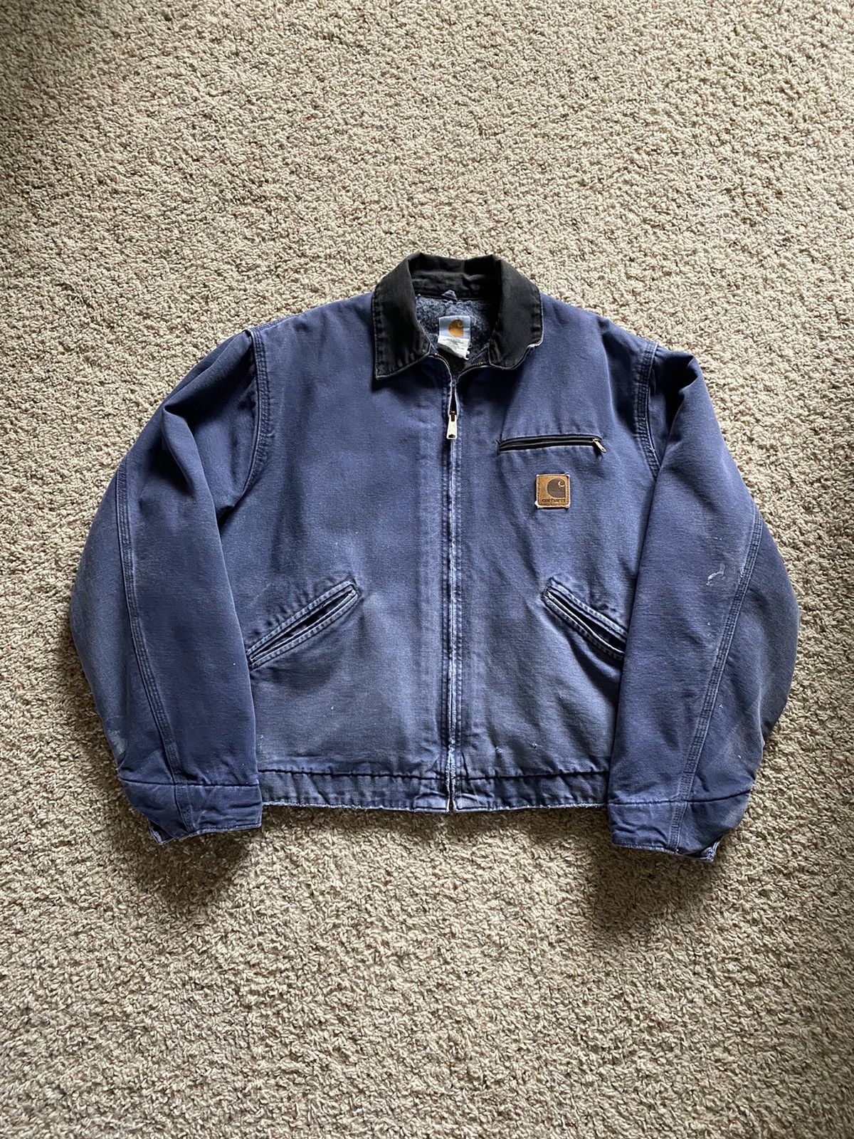 Vintage Vintage 1990s Thrashed Sun Faded Carhartt Detroit Jacket | Grailed