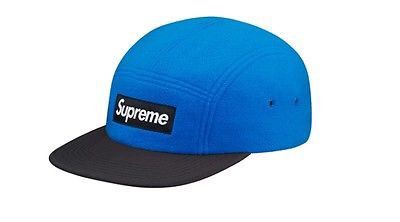 Supreme FW15 Supreme Polartec® Fleece Fitted Camp Cap S/M Blue box