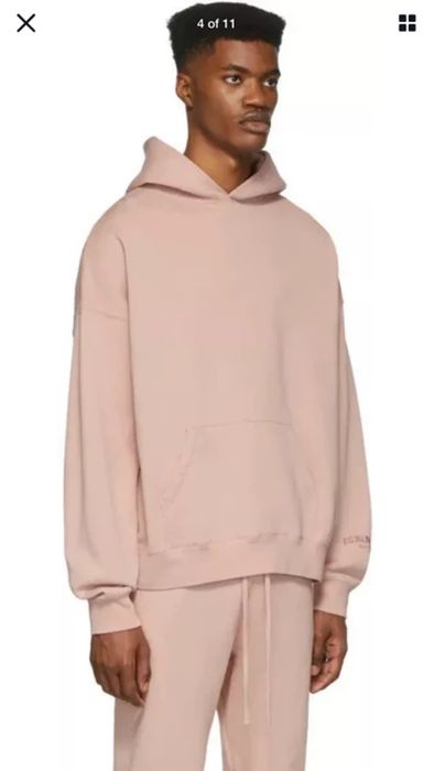 Pacsun FEAR OF GOD ESSENTIALS Pink 3M Logo Pullover Hoodie Blush